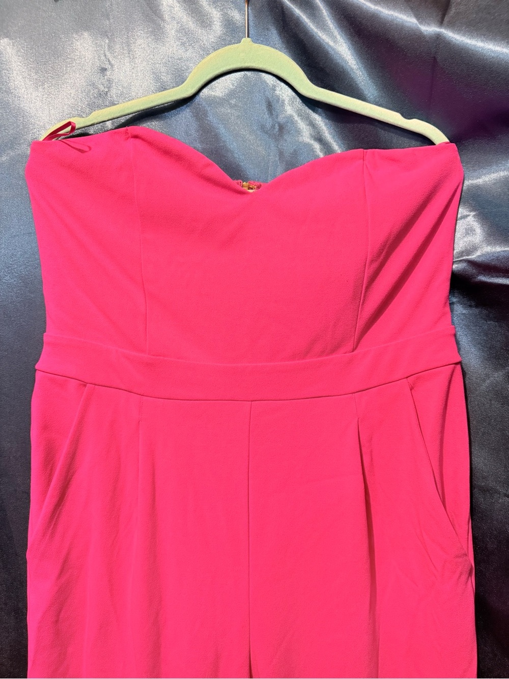 Sexy strapless jumpsuit.